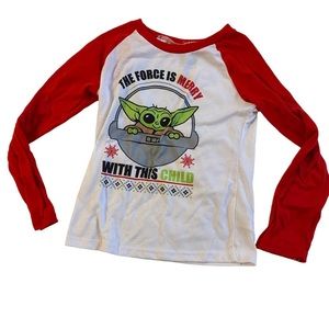 Star Wars kids The Force is Merry witj this child T-shirt size 8 Grogu.